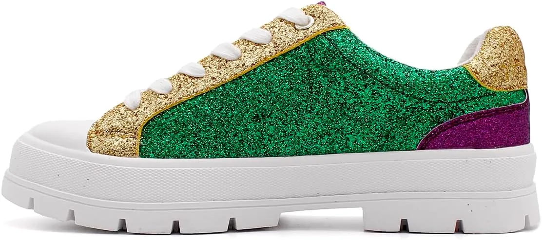 Laforst Mardi Gras Women's Glitter Nonslip Sneaker Shiny Sequin Shoes