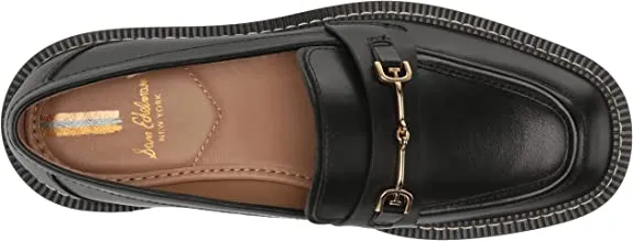 Leather On Chunky Heel Loafers Holiday special Toe Black Feature-rich Sam Leather Rounded Laurs Slip Edelman