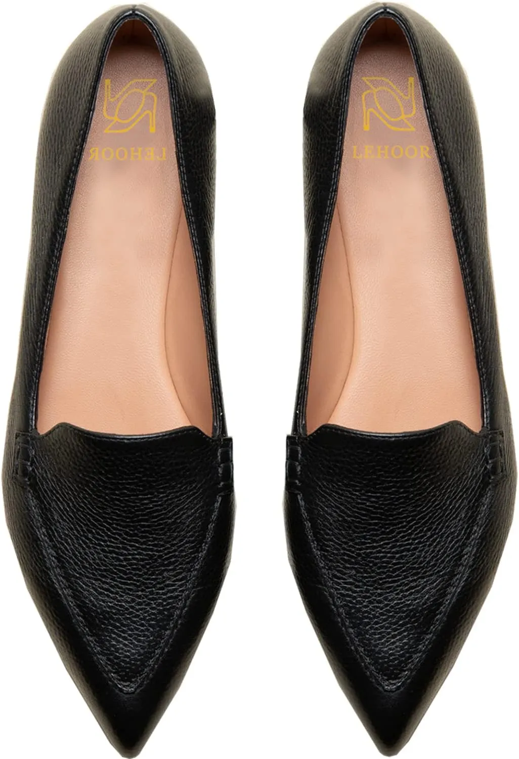 LEHOOR Women Casual Pointed Toe Loafer Flats Shoes Slip On Suede Penny Loafers Flat Heel Closed Pointy Toe Driver Coach Office Loafers Crocodile Snakeskin Flats Dressy Comfort Fall Retro 4-11 M US