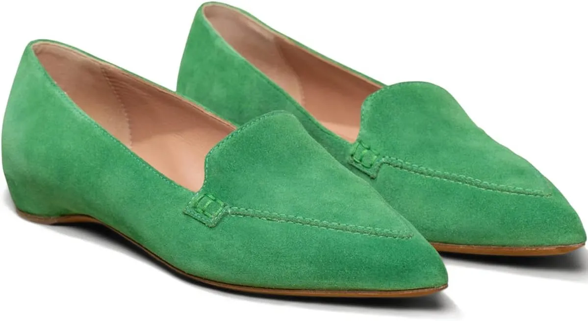 LEHOOR Women Casual Pointed Toe Loafer Flats Shoes Slip On Suede Penny Loafers Flat Heel Closed Pointy Toe Driver Coach Office Loafers Crocodile Snakeskin Flats Dressy Comfort Fall Retro 4-11 M US