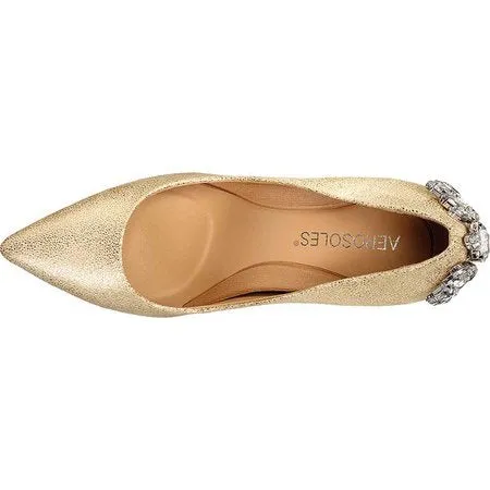 List Toe Cost-efficient Pump Pointed Guaranteed protection On Deans Slip Pumps Women's Leather Gold Aerosoles