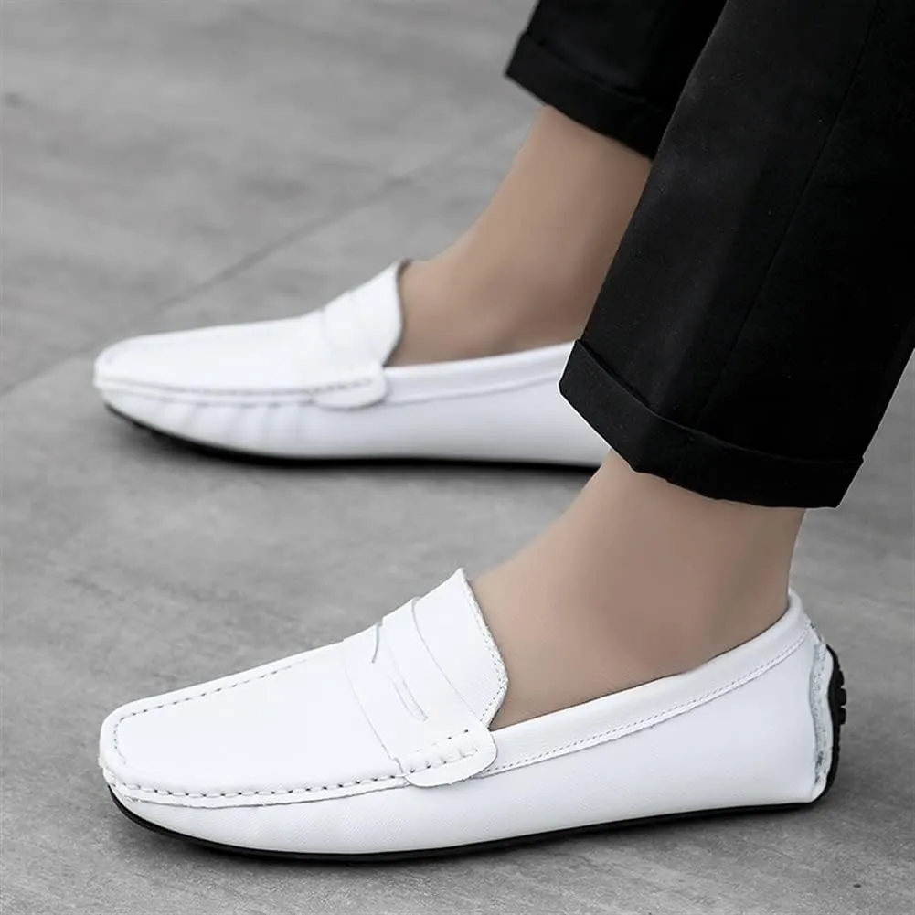 Loafer Shoes for Men Genuine Leather Stitching Details Penny Loafer Flat Heel Comfortable Flexible Driving Slip On for Any Attire