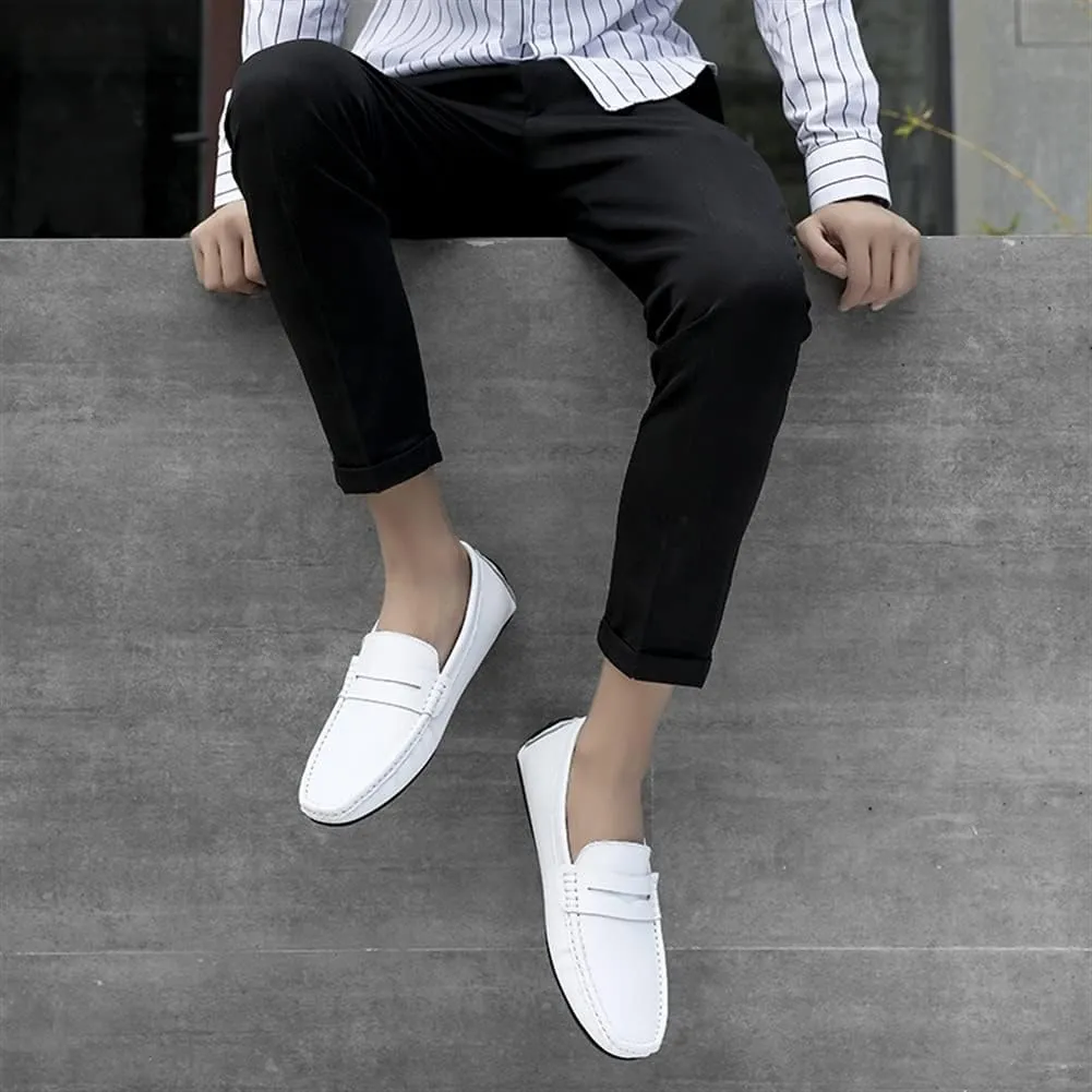 Loafer Shoes for Men Genuine Leather Stitching Details Penny Loafer Flat Heel Comfortable Flexible Driving Slip On for Any Attire