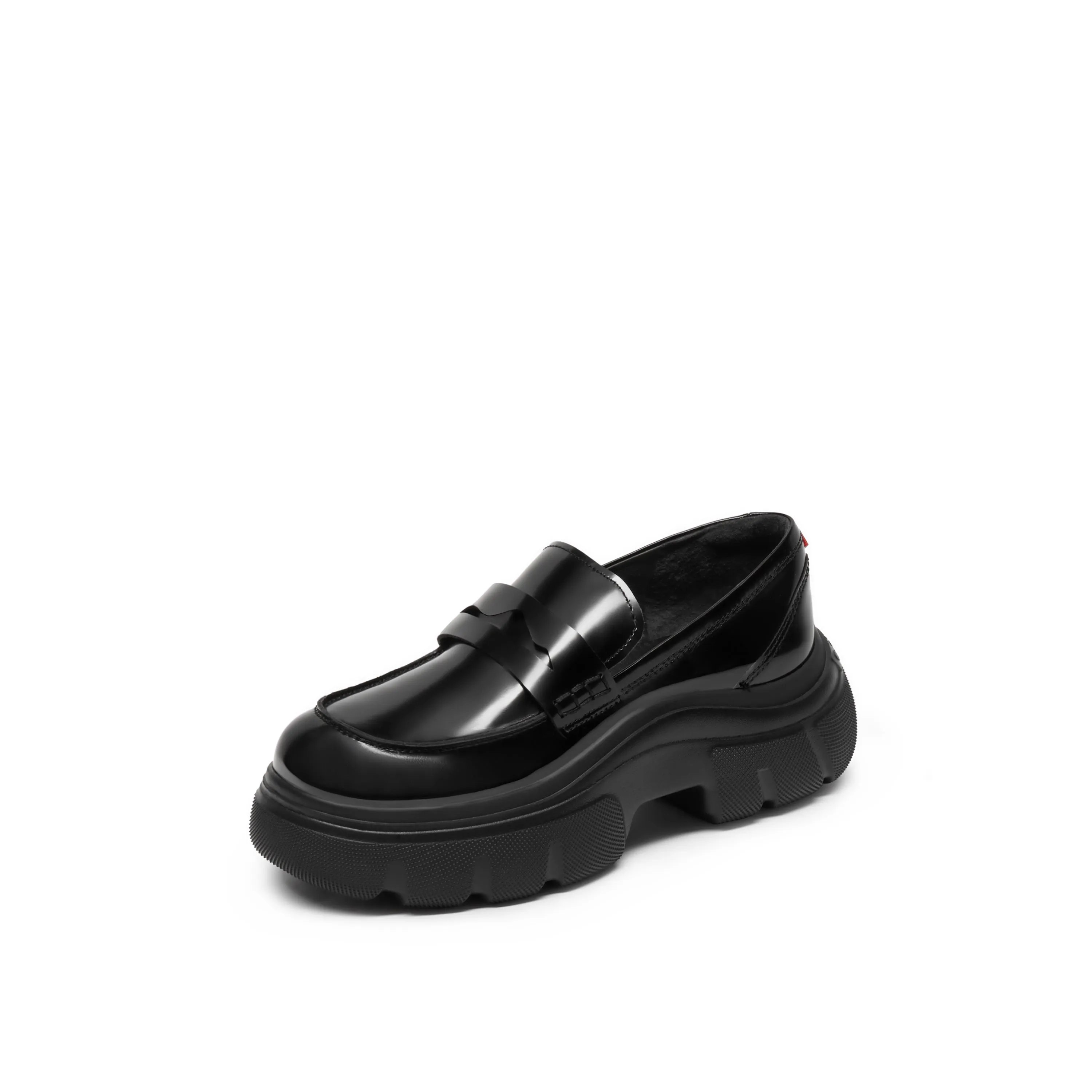 Loafers - Leather Thick Sole Slip-On Loafer ESF08