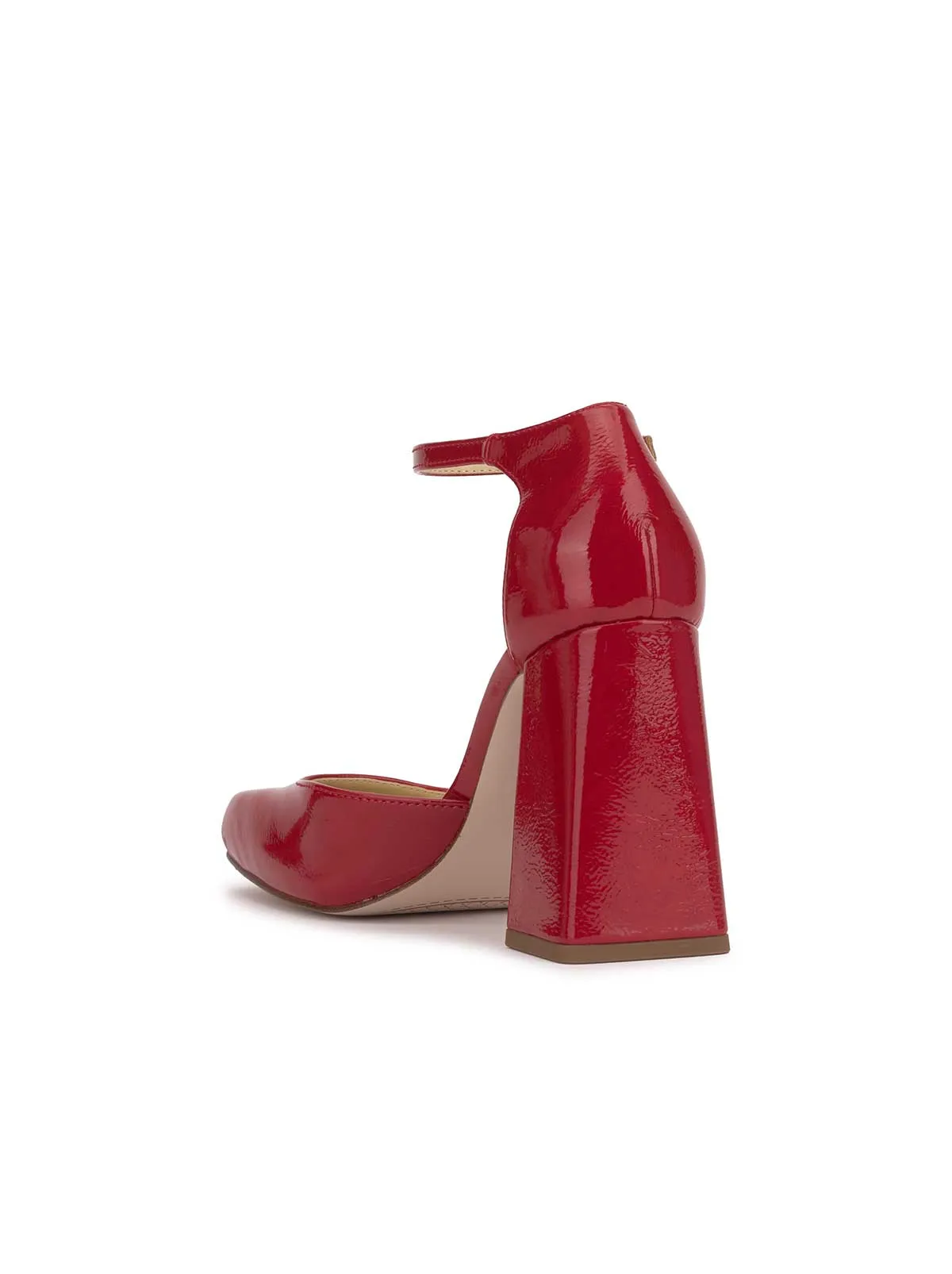 Lollah Block Heel Pump in Red Muse