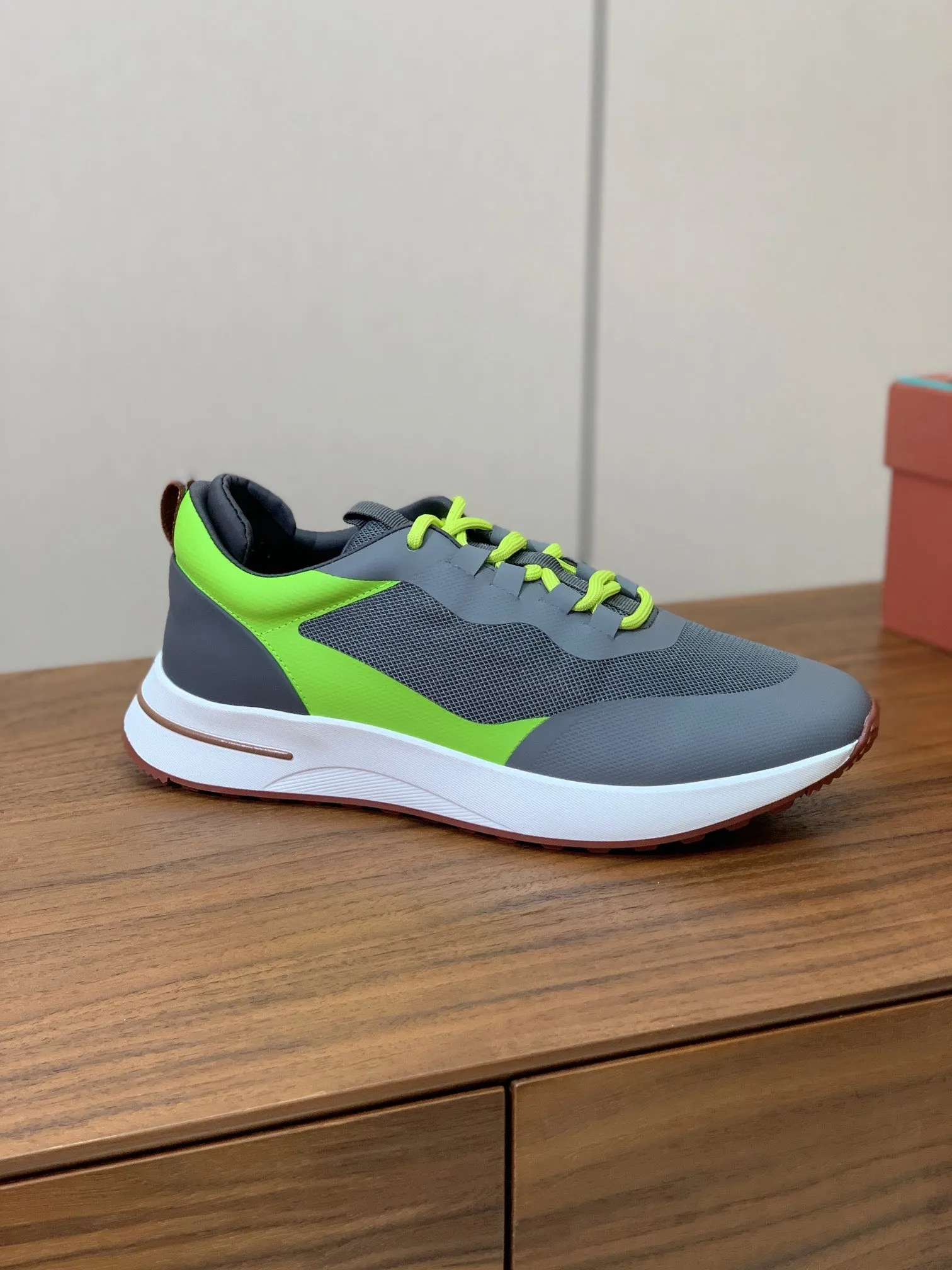 LP Week-End Walk Sneaker In Grey Mix Chartreuse Mesh Fabric 984410