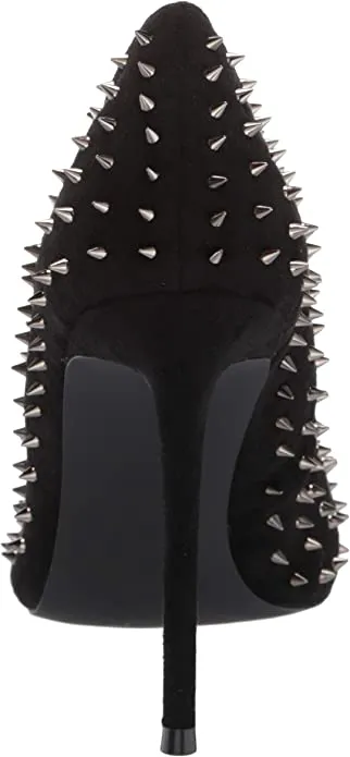 Madden International returns Stud Pumps Stiletto Steve High Pointed Vala-S Black Thanksgiving sale Dress Printed Toe