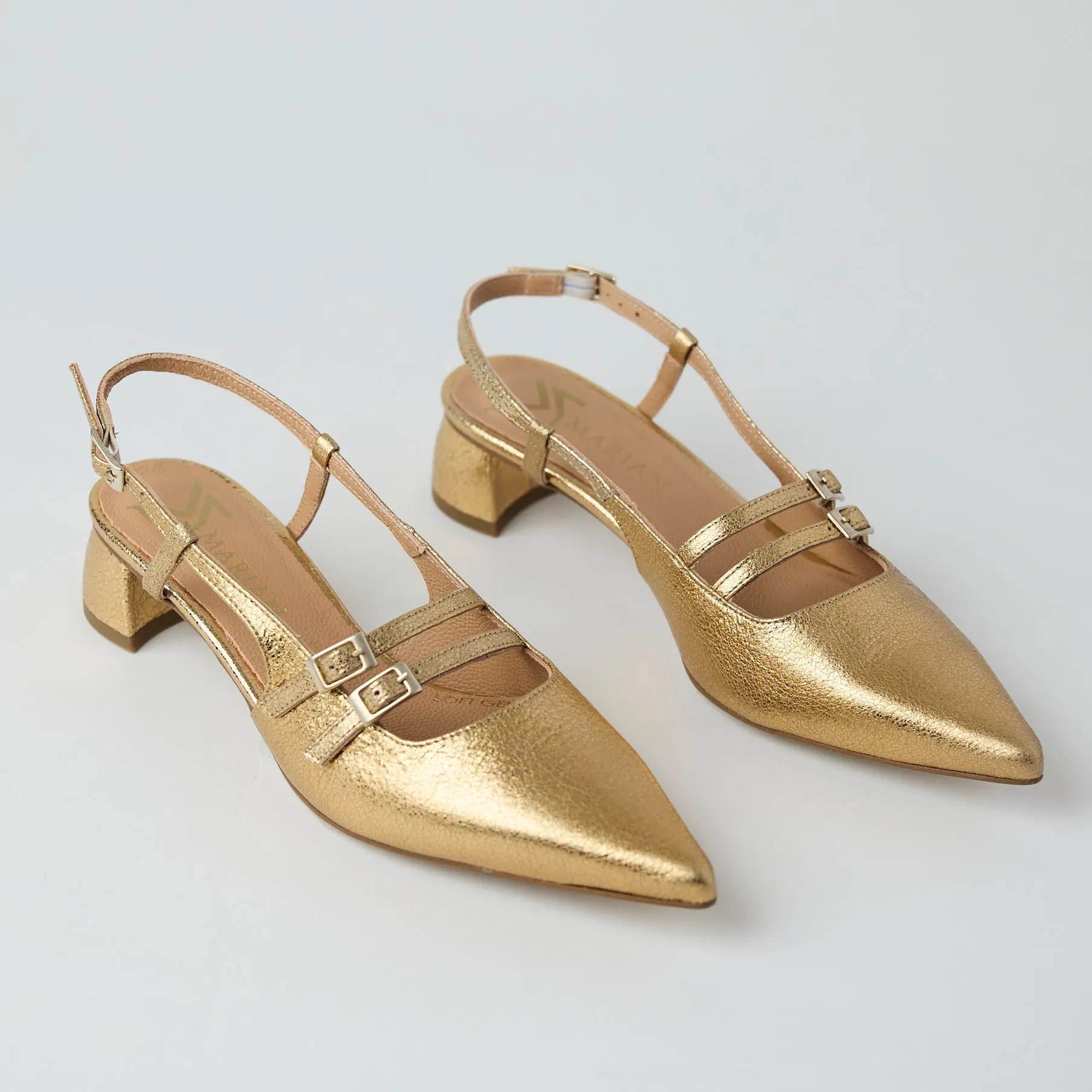 Marian Bronze Gold Metallic Leather Mary Jane Shoes