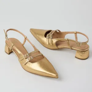 Marian Bronze Gold Metallic Leather Mary Jane Shoes