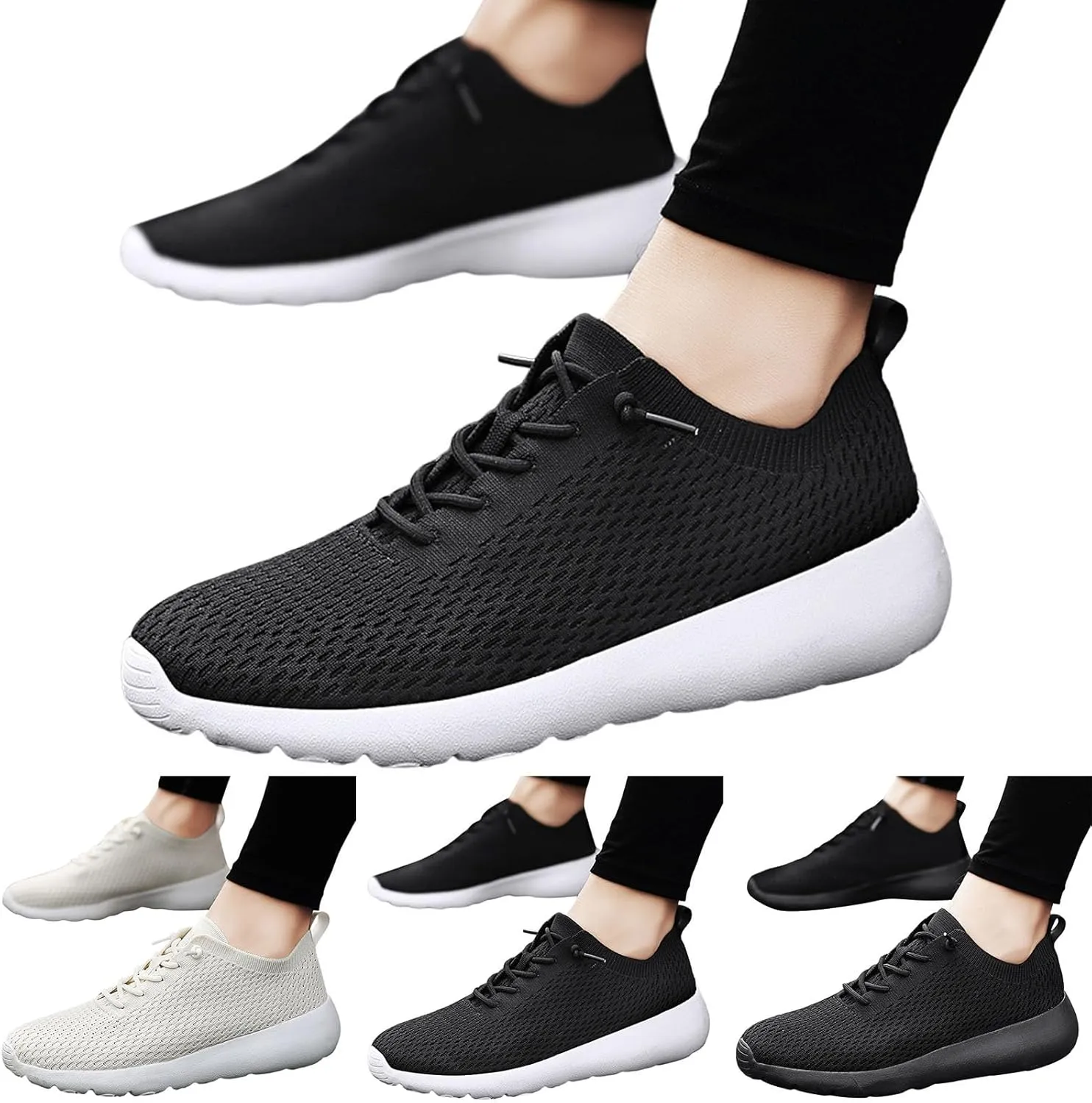 Men’s Everyday Sneakers Men Sports Shoes Fashion New Pattern Simple Solid Color Couple Comfortable Soft Sole Mesh
