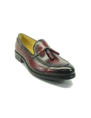 Men's Slip On Leather Stylish Dress Loafer by Carrucci  Burgundy