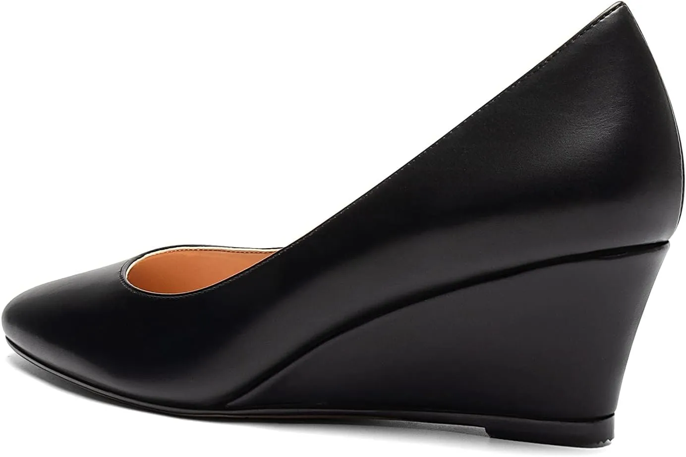 Mettesally Women's Classic Wedge Heel Pumps Pointed Toe Slip On Mid Heels Comfortable Wedding Office Dress Shoes