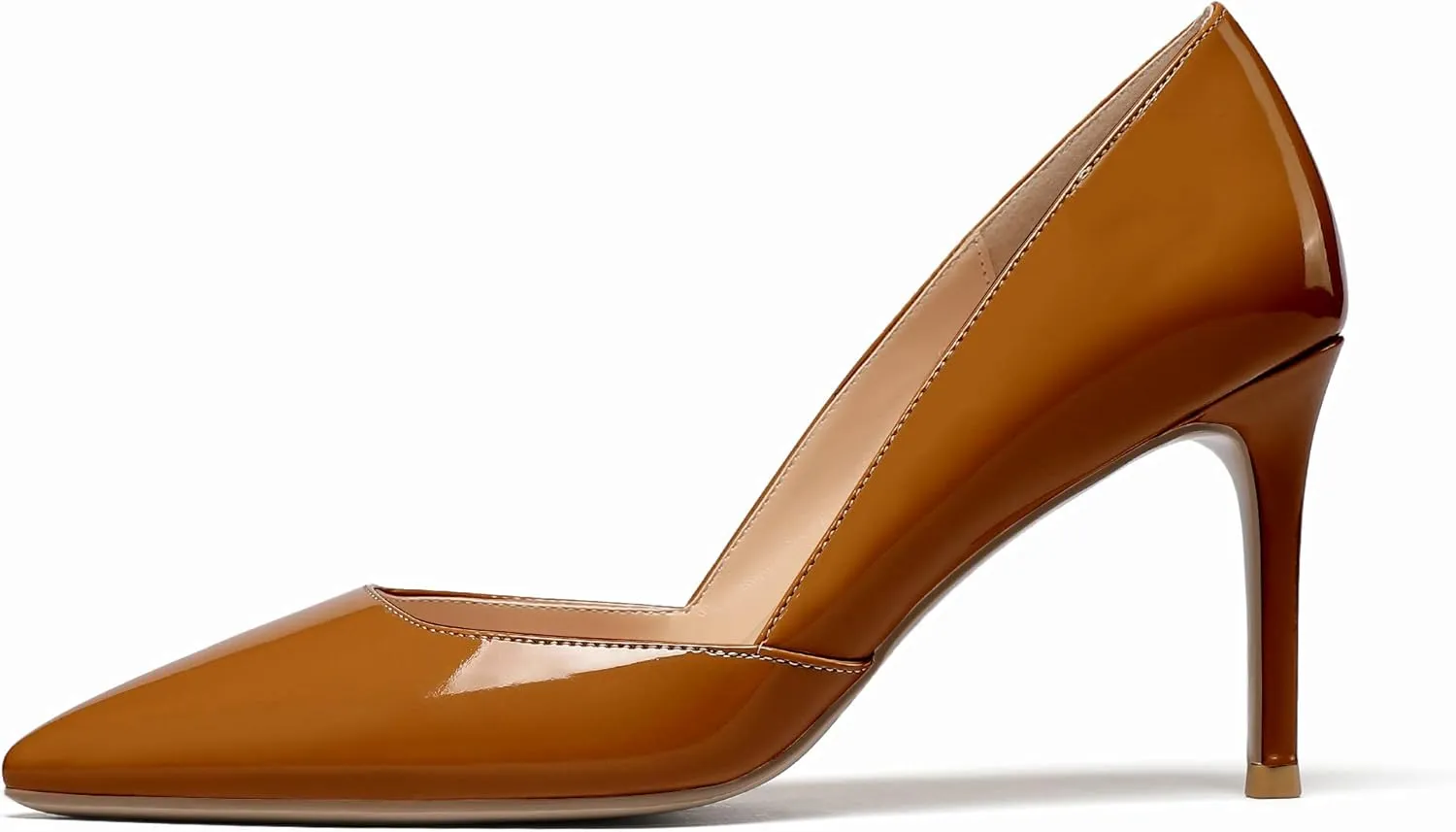 Mettesally Womens Elegant Pointy Toe High Heels Pumps D'Orsay Slip On Stilettos Heeled Party Dress Shoes