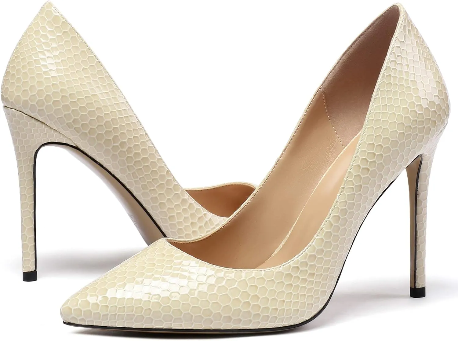 Mettesally Women's High Heels Closed Pointed Toe Pumps Stiletto Heel Party Wedding Basic Shoes