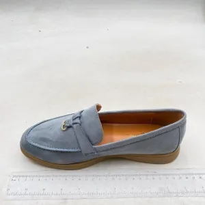 Milooey shoes Steel Blue Round Toe Loafers Comfort Slip On Moccasins Loafer
