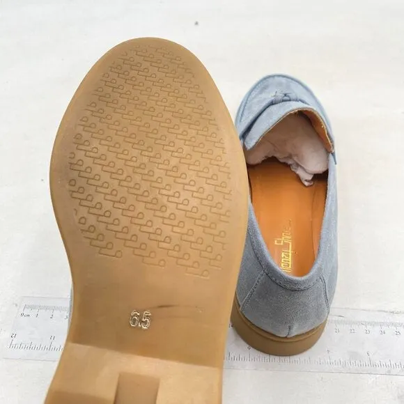 Milooey shoes Steel Blue Round Toe Loafers Comfort Slip On Moccasins Loafer