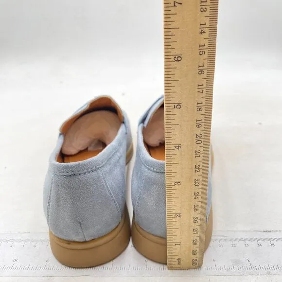 Milooey shoes Steel Blue Round Toe Loafers Comfort Slip On Moccasins Loafer