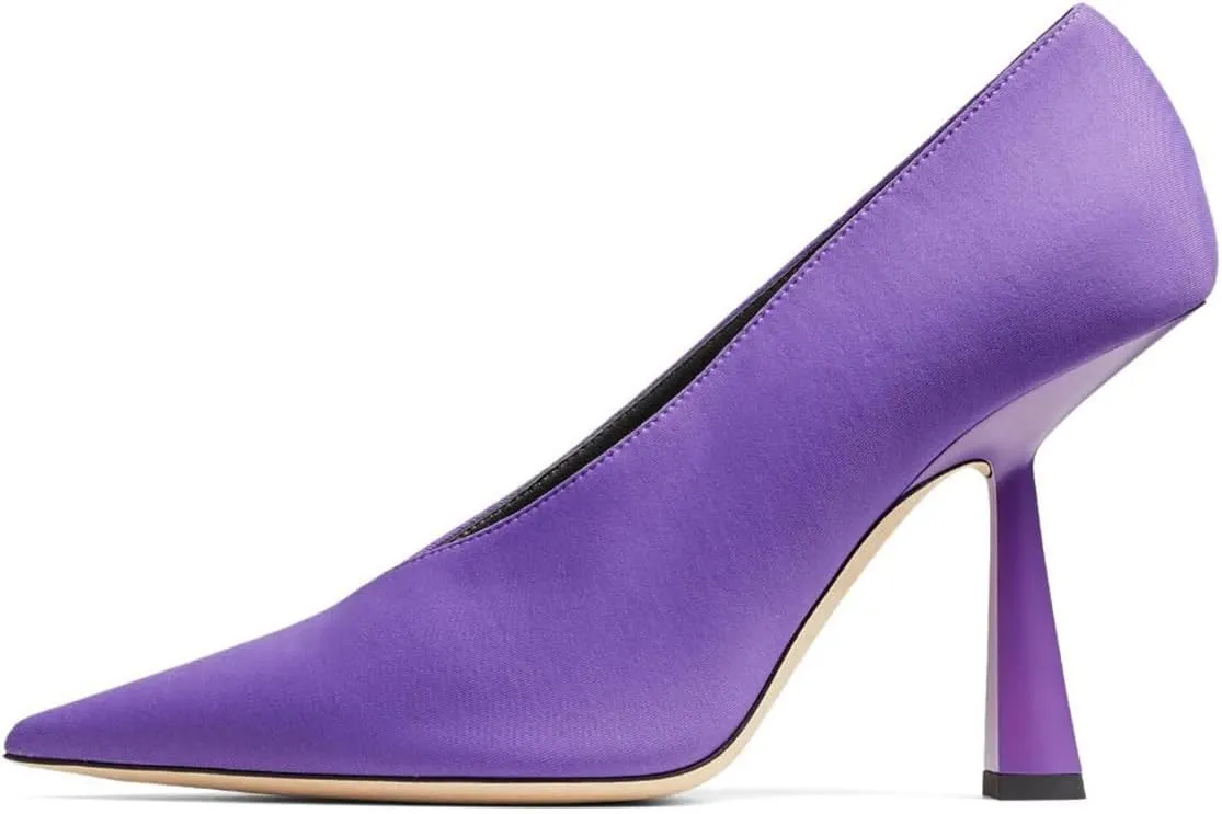 Milooey shoes Women Chic Pointed Toe Slip On Pump Sexy V Cut Stiletto High Heels Party Prom Dress Shoes Size 4-16 Us