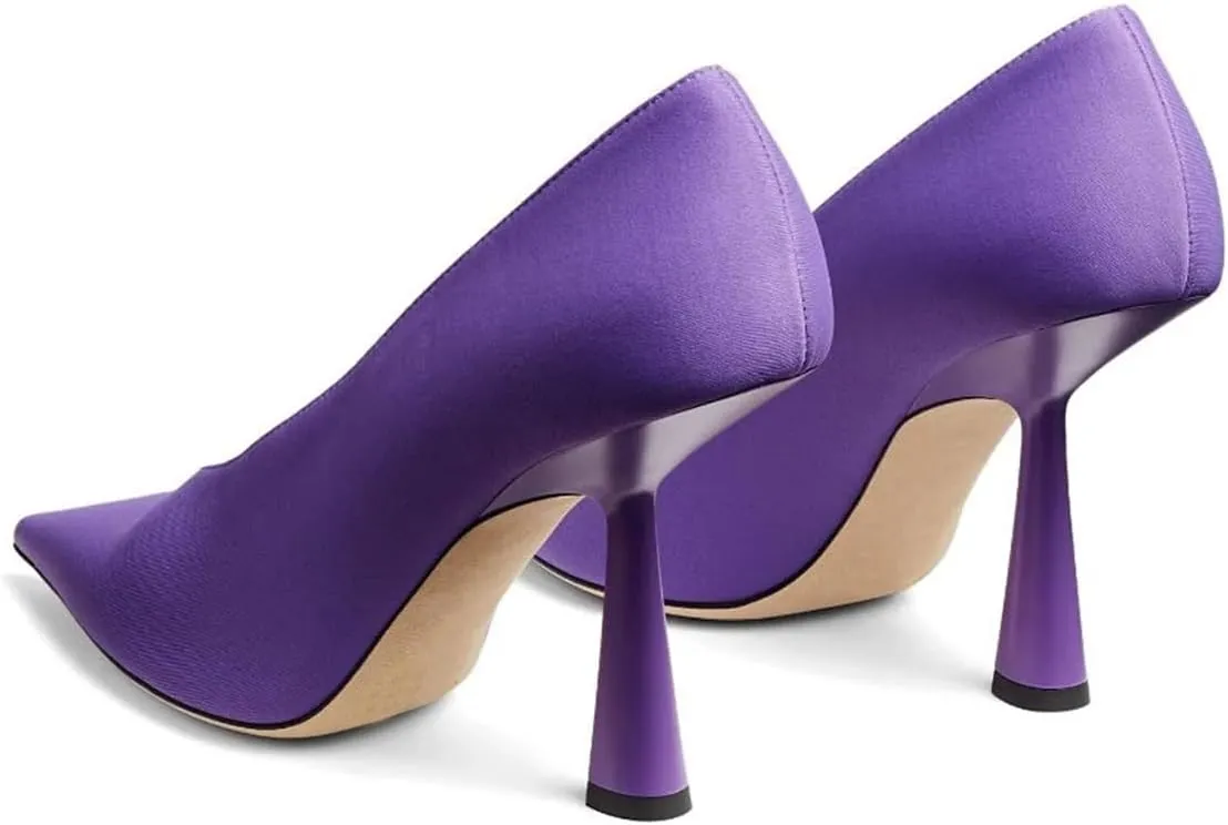 Milooey shoes Women Chic Pointed Toe Slip On Pump Sexy V Cut Stiletto High Heels Party Prom Dress Shoes Size 4-16 Us
