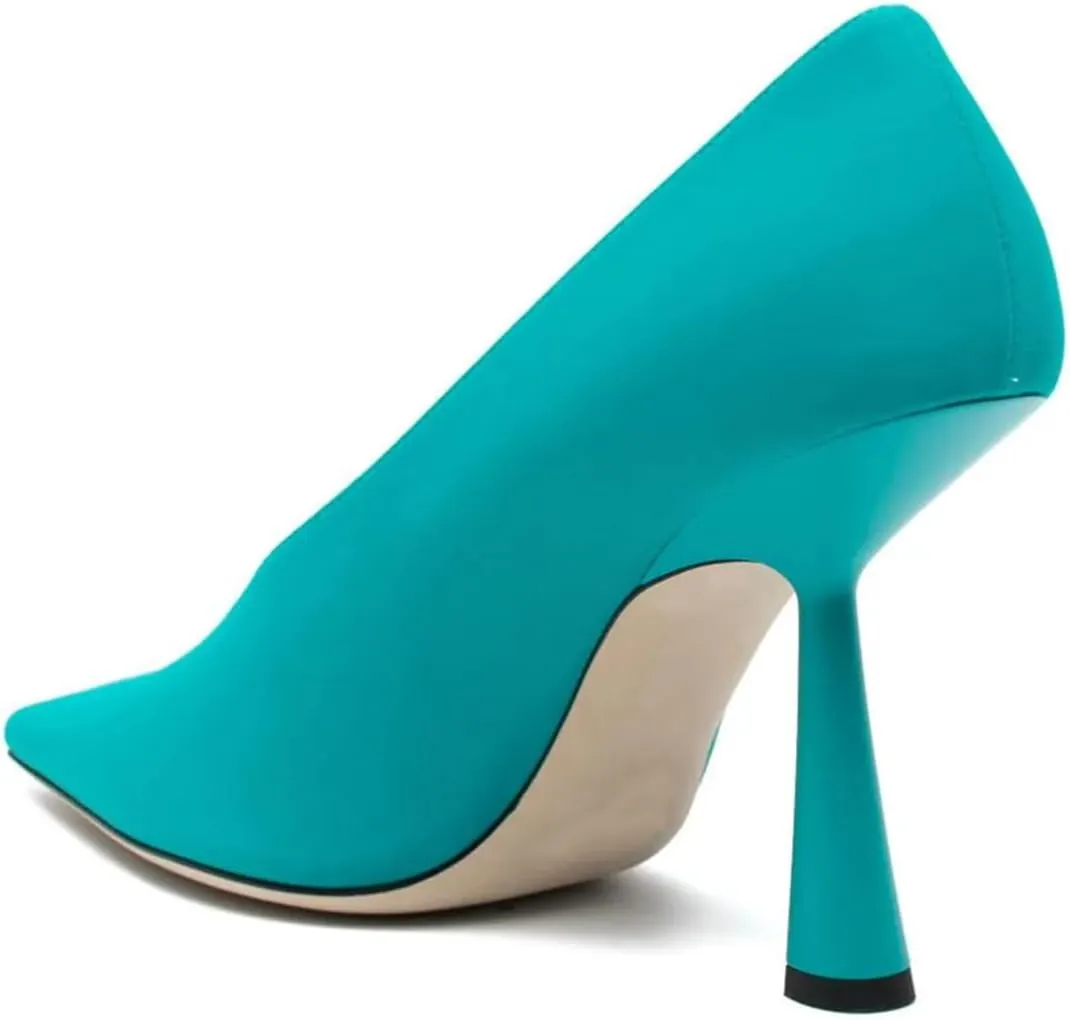 Milooey shoes Women Chic Pointed Toe Slip On Pump Sexy V Cut Stiletto High Heels Party Prom Dress Shoes Size 4-16 Us