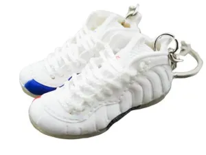 Mini sneaker keychain 3D Foam - White Blue/Coral