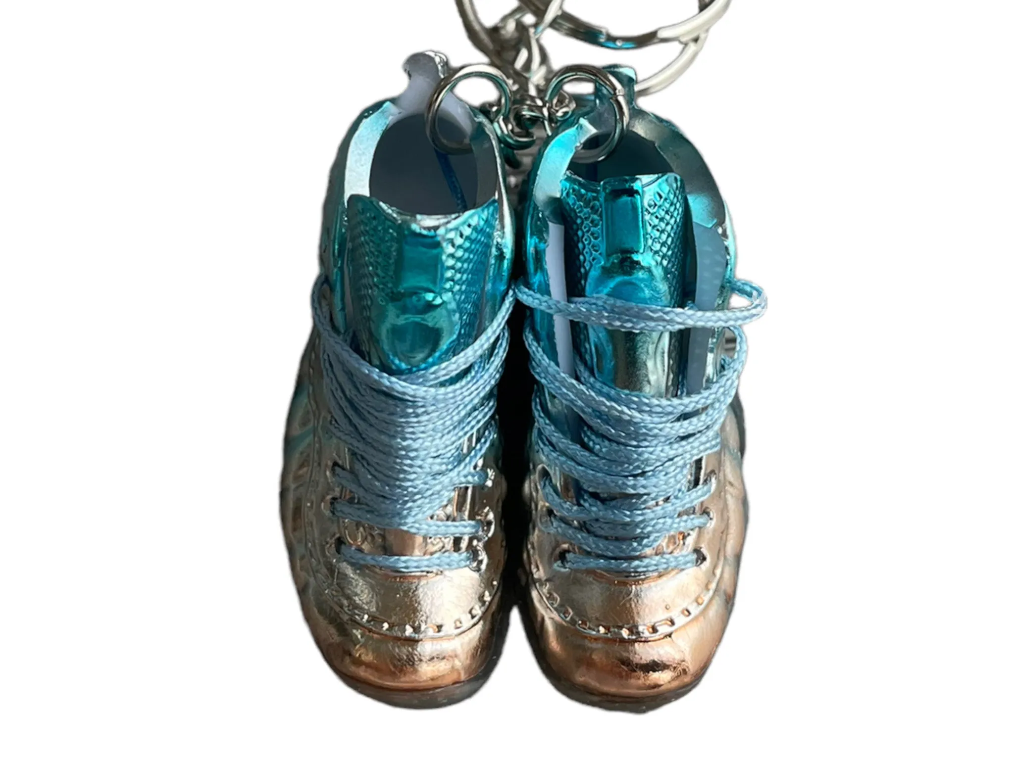 Mini sneaker keychain 3D Foamposite - Metallic Blue