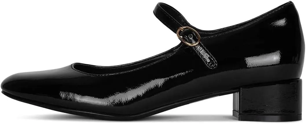 miss left Women's Classic Closed Round Toe Mary Jane Pumps Adjustable Strap Block Low Heel Cute Casual Shoes Size 4-16 US