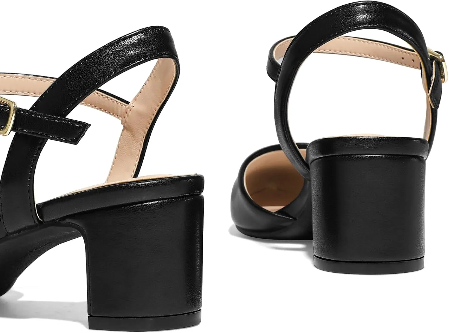 mysoft Women's Pumps 2 Inch Chunky Block Heel Pointed Toe Ankle Strap Slingback Wedding Party Dress Shoes