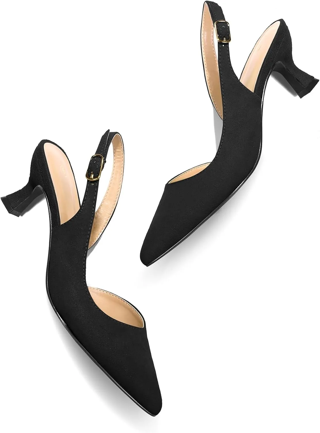 mysoft Women's Pumps Slingback Kitten Heels Pointed Toe Sexy Wedding Party Dress Pump Shoes