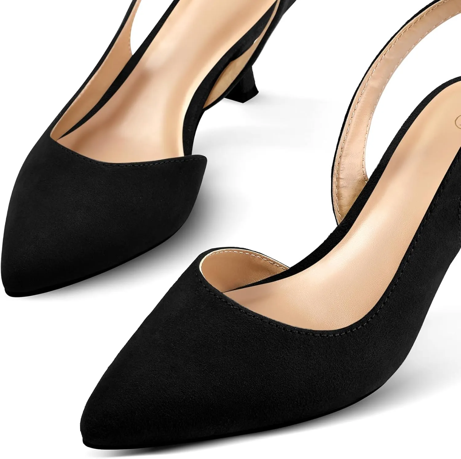 mysoft Women's Pumps Slingback Kitten Heels Pointed Toe Sexy Wedding Party Dress Pump Shoes