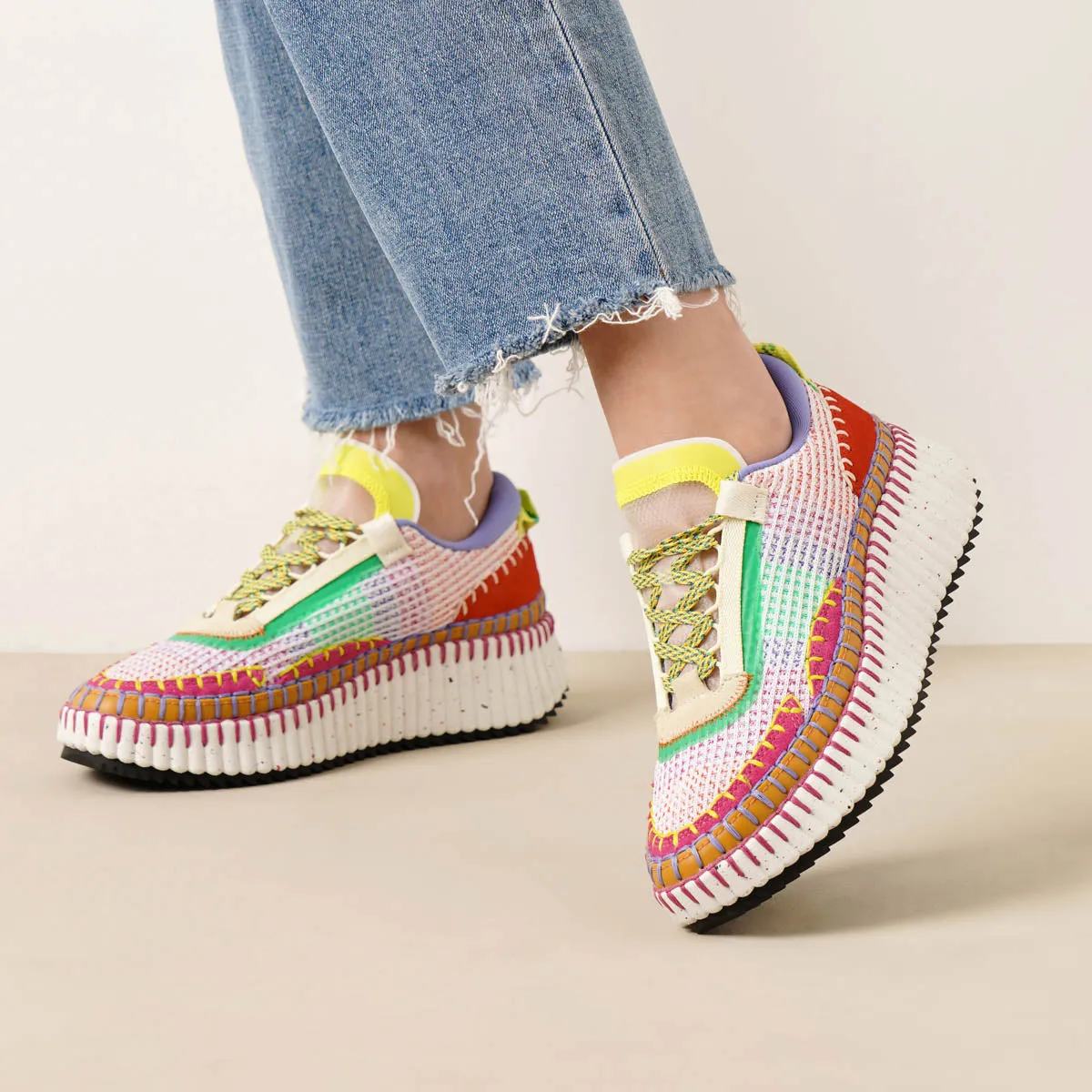 Nama red mesh sneakers
