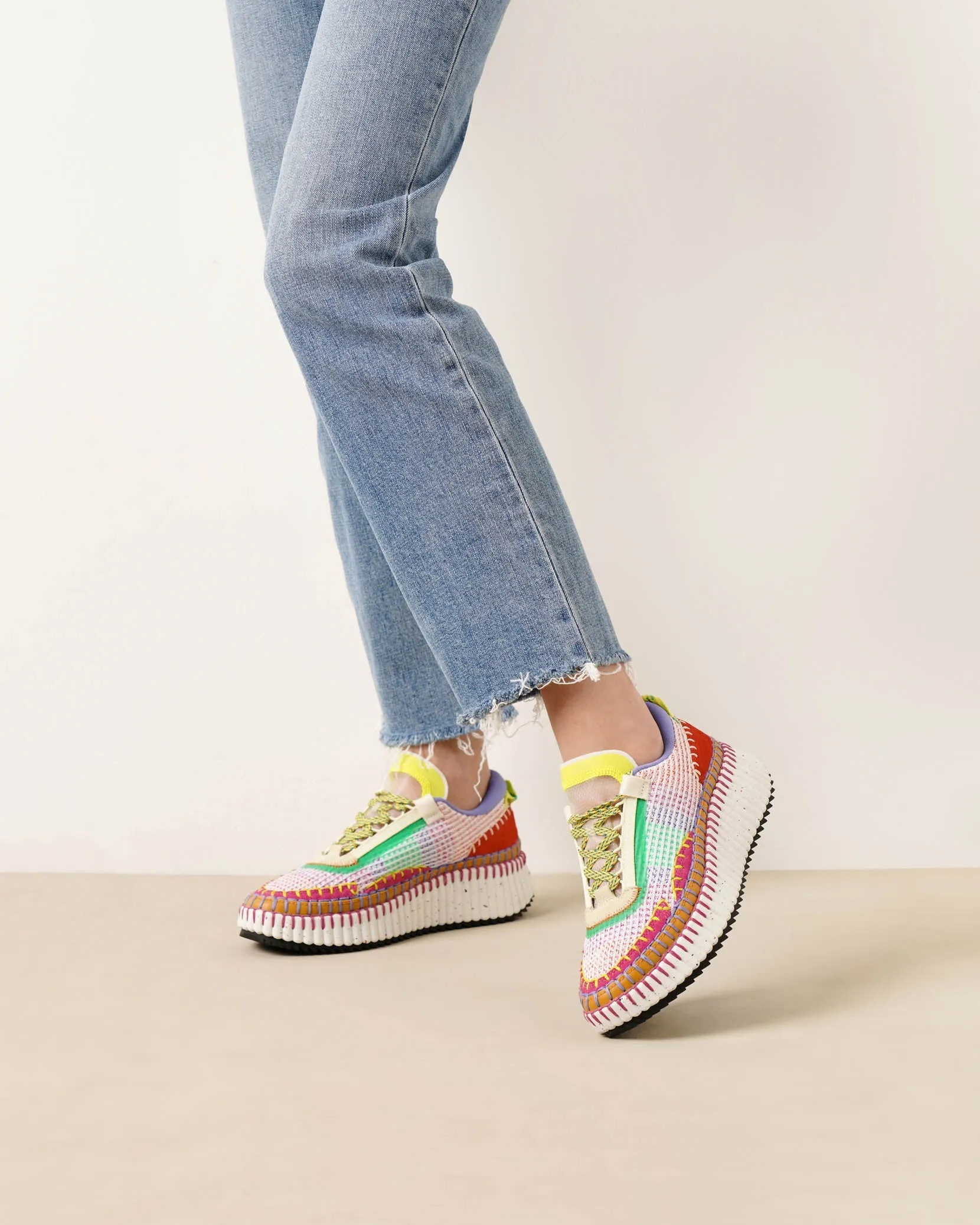 Nama red mesh sneakers