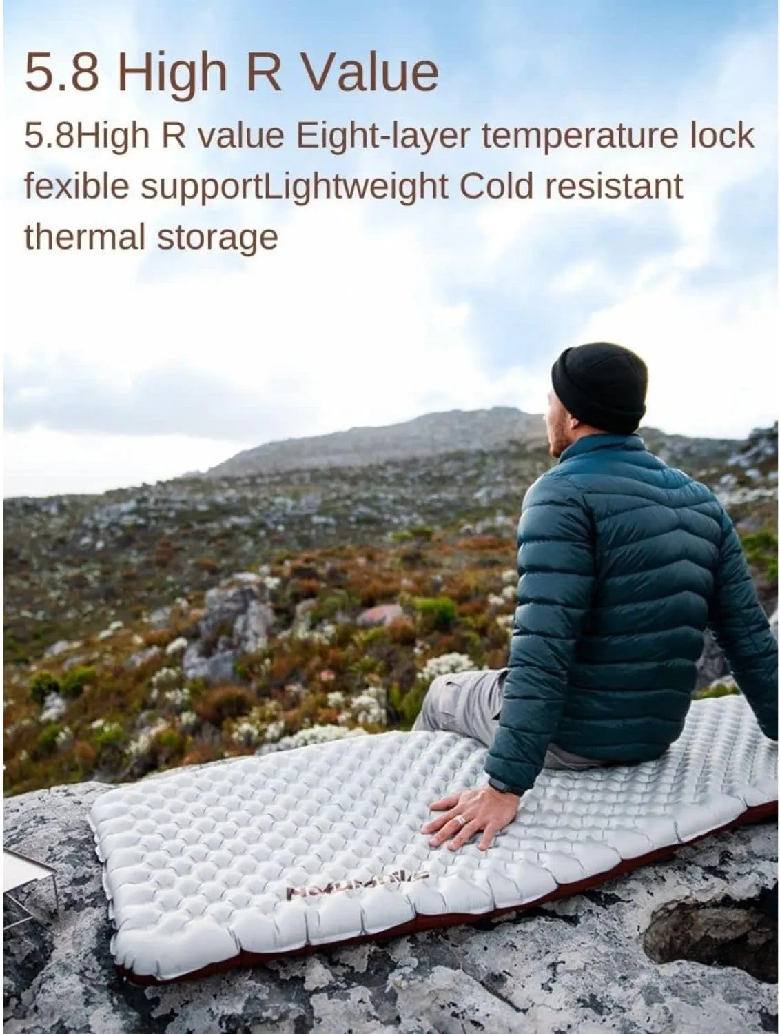 Naturehike Camping Mattress R-Value 5.8/3.5 Camp Bed Adults Camp Cot Folding Beds Sleeping Mat Pad Single Adults Foldable 0.88LB/500G Light Hiking[SGS Certified] (R3.5/Black/Mummy/168*58*7CM)