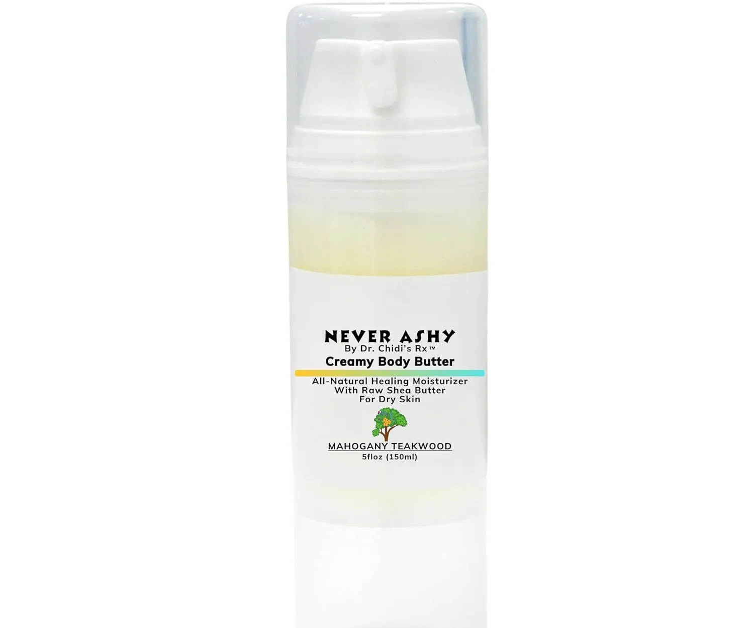 NEVER ASHY Creamy Body Butter. All Natural Moisturizer. Made with Raw Shea Butter. For Hands, Body, Feet. By Dr. Chidi's Rx - All Natural Skin Care. Made in USA. (Blood Orange Essential Oil)