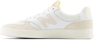 New Balance Men's 300 V3 Court Sneaker, White/Sea Salt/Linen, 10.5 Wide