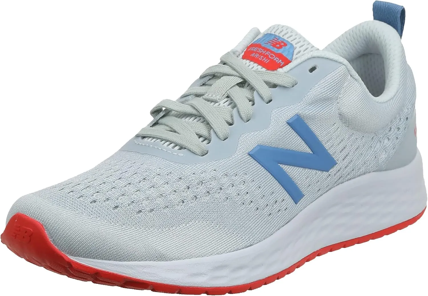 New Balance Women's Fresh Foam Arishi V3 Classic Running Shoe, White/Blue/Orange, 8.5