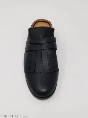 Palisades Fringed Flat Mule Clogs