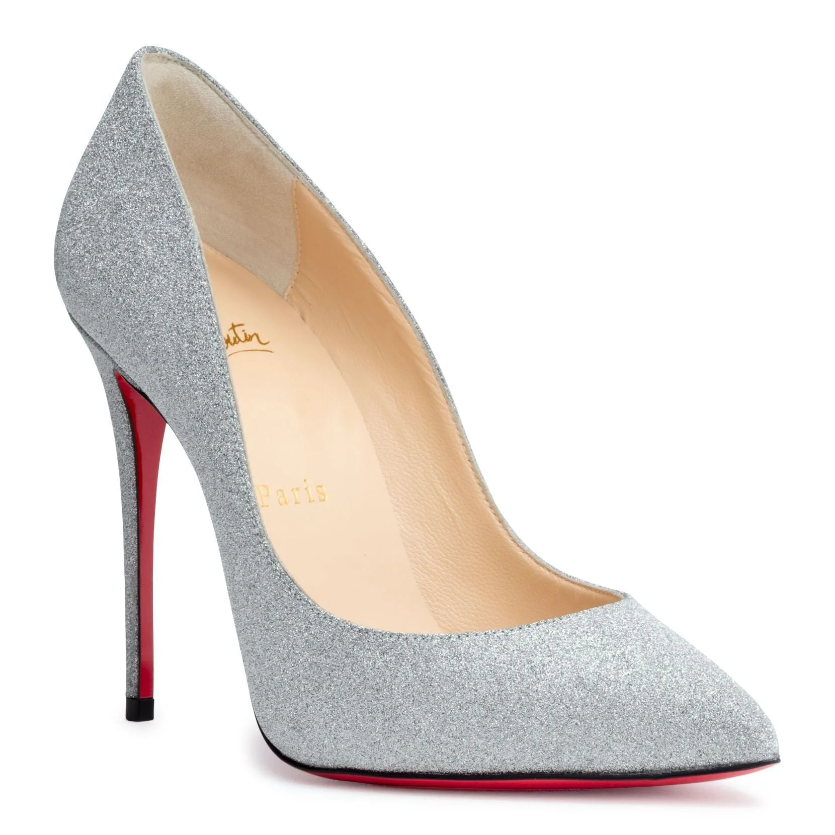 Pigalle Follies 100 silver glitter pumps
