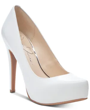 Platform Simpson Bright Local delivery White Jessica Patent Heel Customer-first Leather High Pumps Parisah