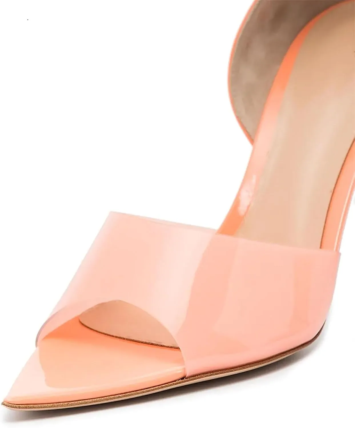 Pointed Peep Toe Clear Stilletos Heels Shoes Fashion Dress Slip On Pumps Shoes Sexy Party Wedding High Heel Comfortable Daily Dating Sandals