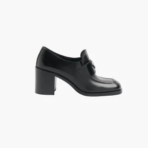 PRADA Block Heel Logo Plaque Pump Heels