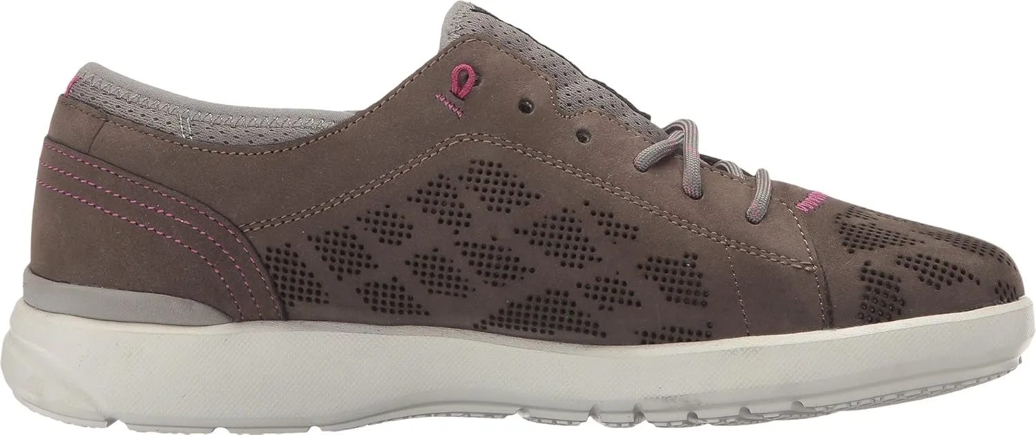 Rockport Women's Truflex W LACE to Toe Shoe, Dark Stone Nubuck