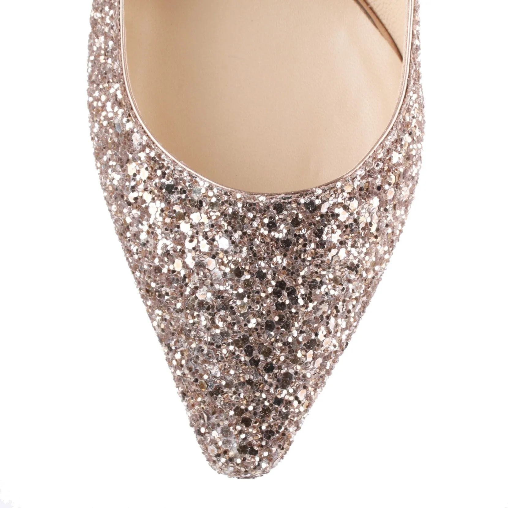 Romy 60 ballet pink glitter pumps