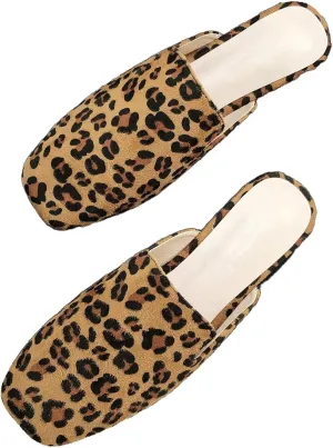 SAILING LU Square Toe Mules for Women Casual Backless Shoes Solid Color Flat Slip ons Comfort Summer Sandals