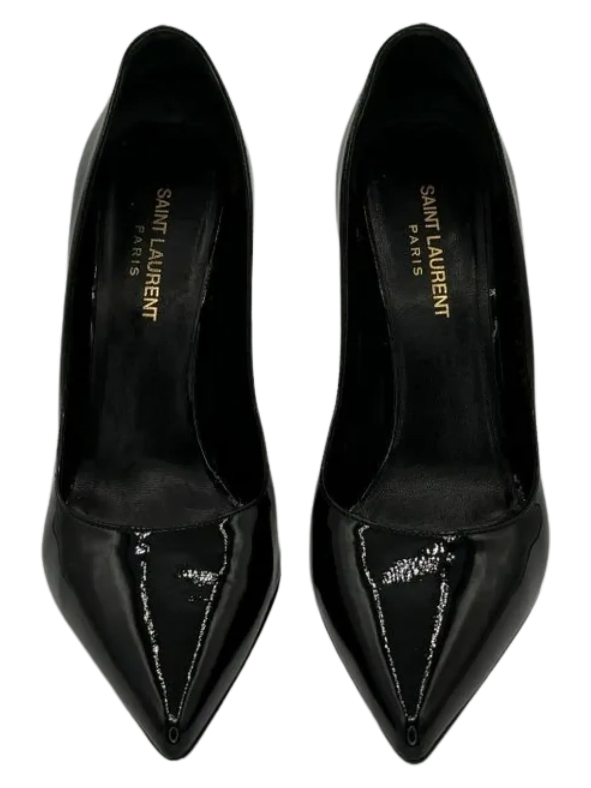 Saint Laurent Black Patent Leather Pointed Toe Pumps