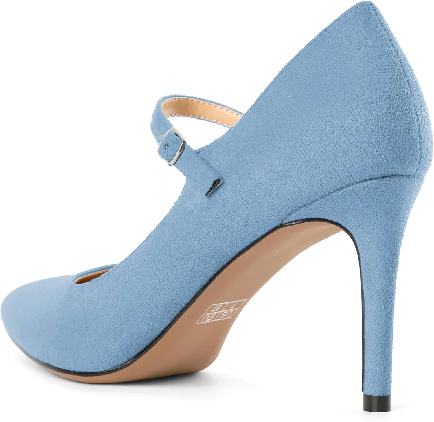 SAMMITOP Women's Pointed Toe Mary Jane Pumps 85mm Heel Party Dress Shoes