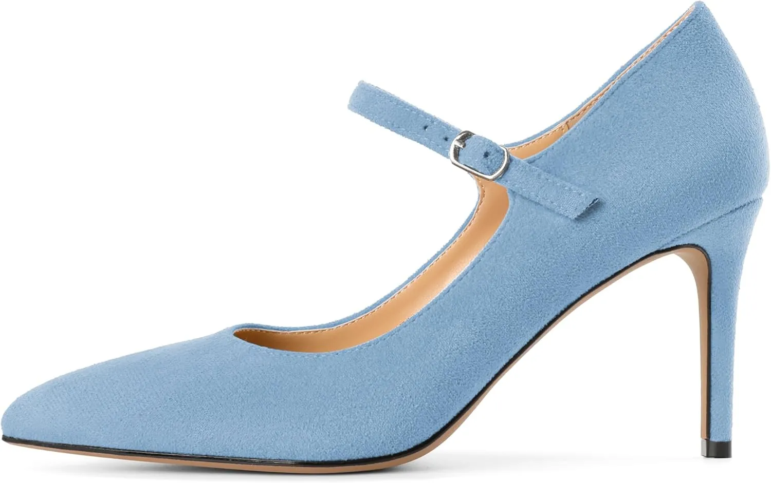 SAMMITOP Women's Pointed Toe Mary Jane Pumps 85mm Heel Party Dress Shoes