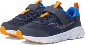 Saucony Wind 3.0 Alternative Closure (Little Big Kid) Sneaker, Navy/Peel, 5 Wide US Unisex