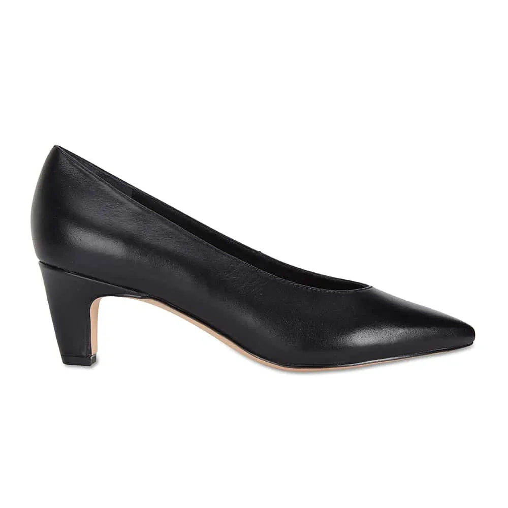 Seduce Heel in Black Leather
