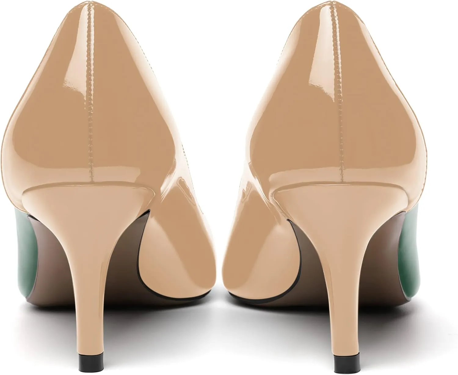 SHOWFOREST Women's Pointed Toe Wedding Slip On Patent Dress Solid Stiletto Mid Heel Pumps Shoes 2.5 Inch